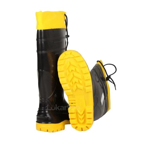 BOTA PVC CANO LONGO PRETA COM FORRO E POLAINA BRACOL  - CA 37455