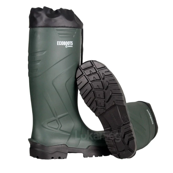 BOTA PVC CANO LONGO VD/PT C/ FORRO POLAINA ECOBOOTS