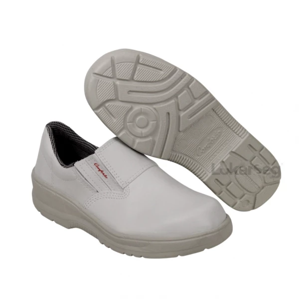 SAPATO MICROFIBRA ELÁSTICO BRANCO BID SEM BICO CONFORTO  - CA 37674