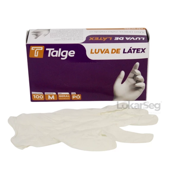 LUVA DESCARTÁVEL LÁTEX C/ PÓ TALGE