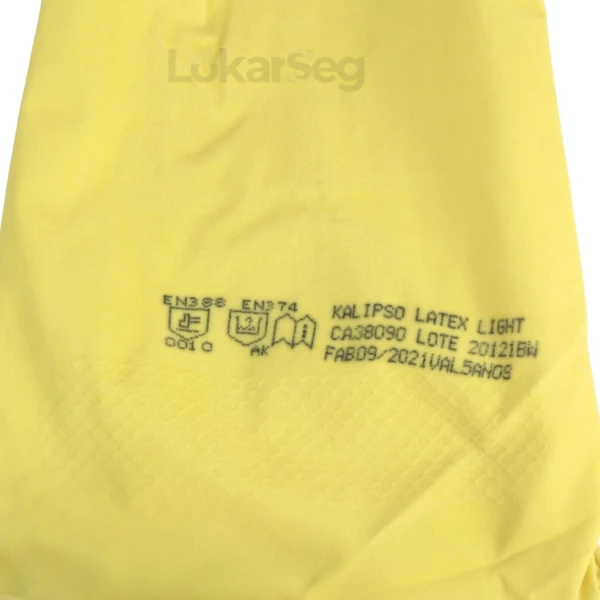 LUVA LATEX AM C/ FORRO ALGODÃO TAM 8M LIGHT KALIPSO