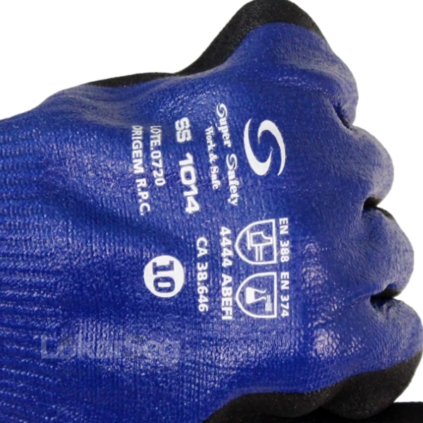 LUVA RESISTENTE AO CORTE POLIÉSTER NITRÍLICO AZ  SUPER SAFETY EG - CA 38646