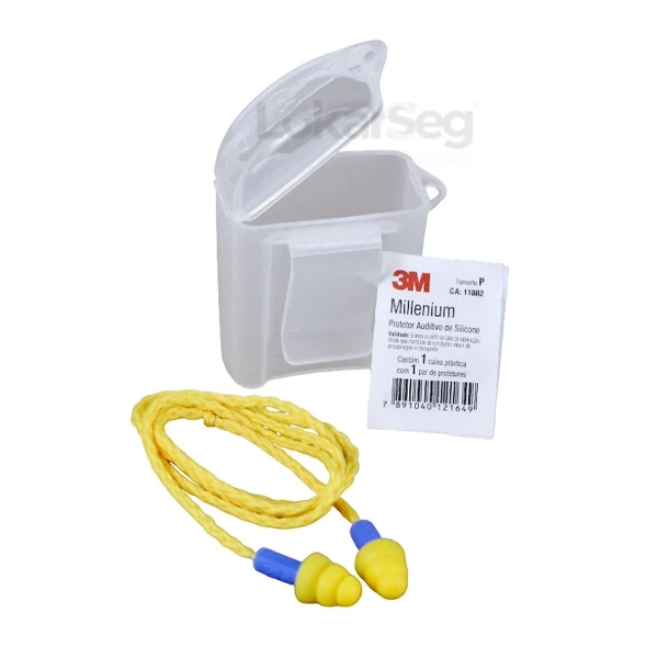 PROTETOR AURÍCULAR SILICONE TAM P C/ CORDÃO 17DB MILLENIUM 3M - CA 11882
