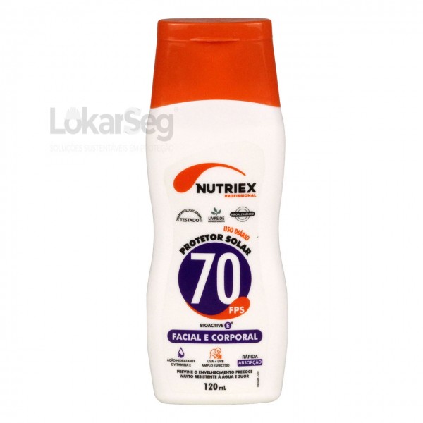 PROTETOR SOLAR PROFISSIONAL FPS 70 120 ML NUTRIEX