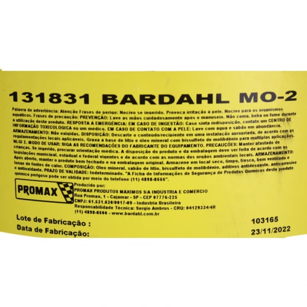 GRAXA MO-2 BALDE 20KG BARDAHL