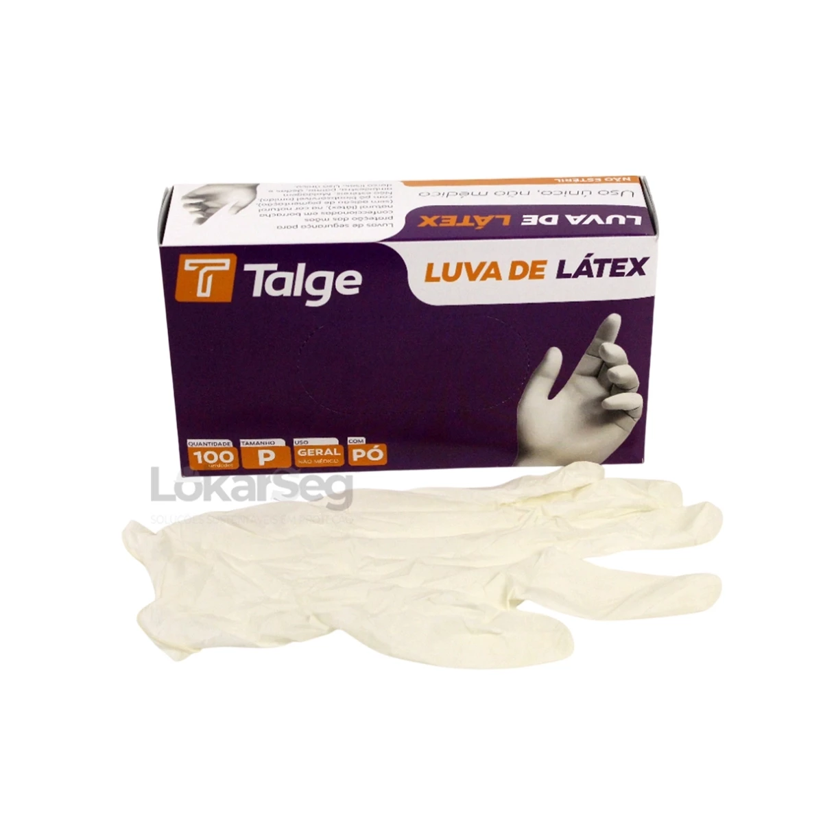 LUVA DESCART&Aacute;VEL L&Aacute;TEX C/ P&Oacute; TALGE