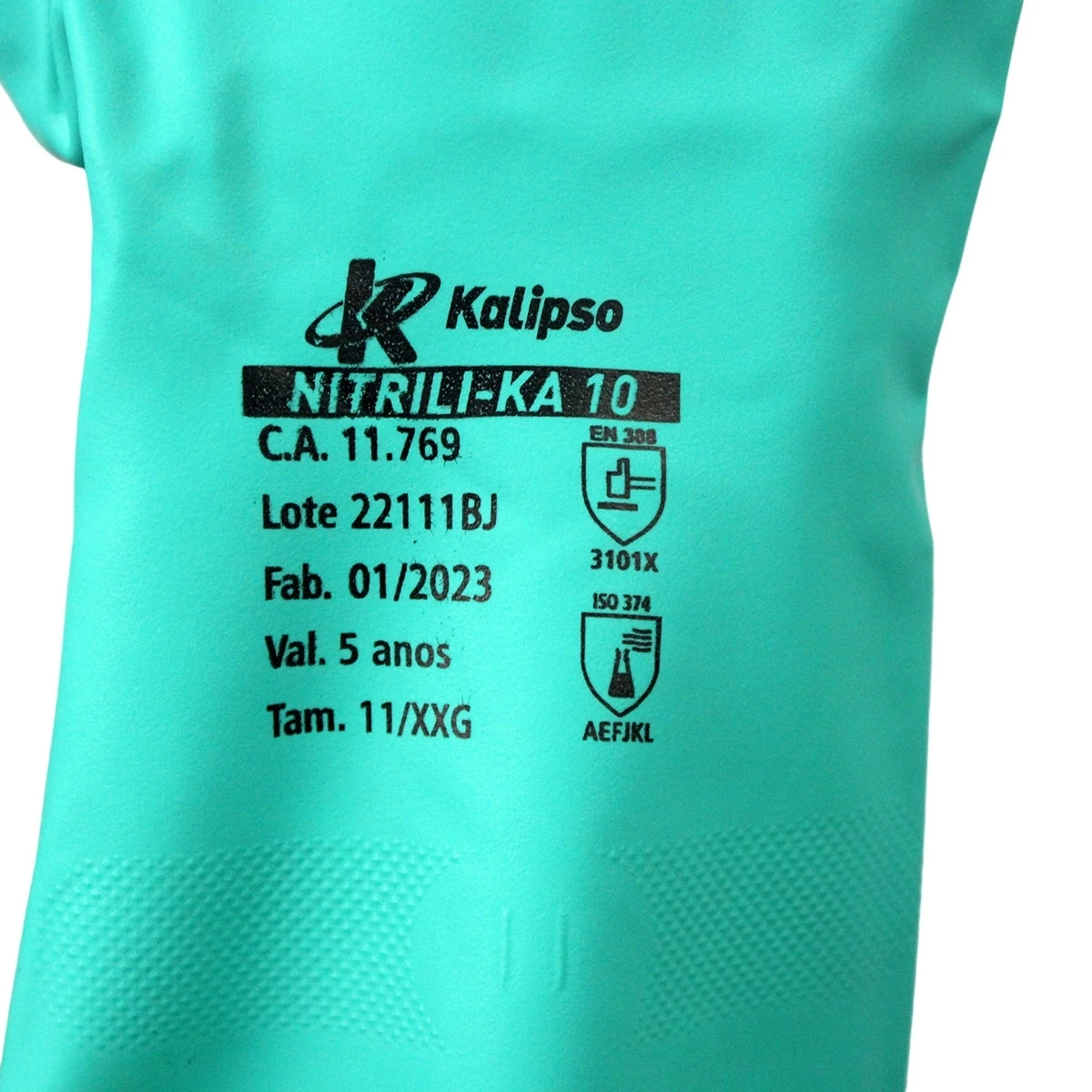LUVA NITR&Iacute;LICA VERDE COM FORRO KA10 KALIPSO P - CA 11769