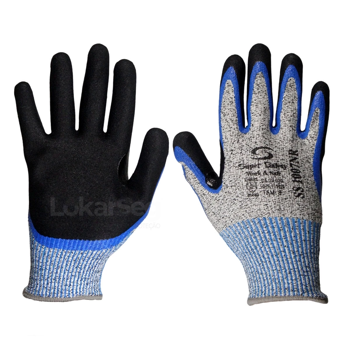 Luva Anticorte HPPE com Banho Nitr&iacute;lico Super Safety | Alta Resist&ecirc;ncia para Trabalho - CA 32039