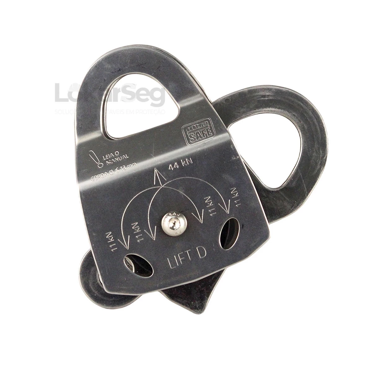 POLIA DUPLA EM A&Ccedil;O PARA CORDA AT&Eacute; 13MM LIFT ULTRA SAFE