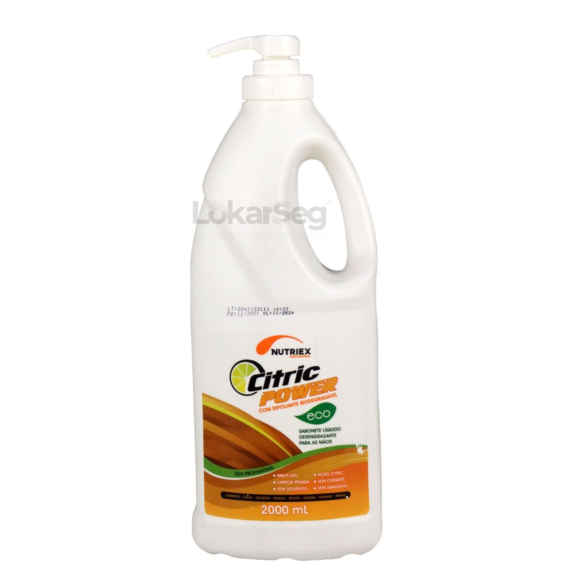 SABONETE L&Iacute;QUIDO DESENGORDURANTE COM ESFOLIANTE 2L CITRIC POWER ECO NUTRIEX