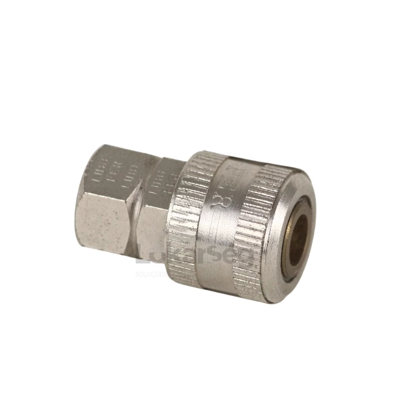 ENGATE R&Aacute;PIDO C/ ROLETE 1/4 FEMEA 3/8 LUBEFER