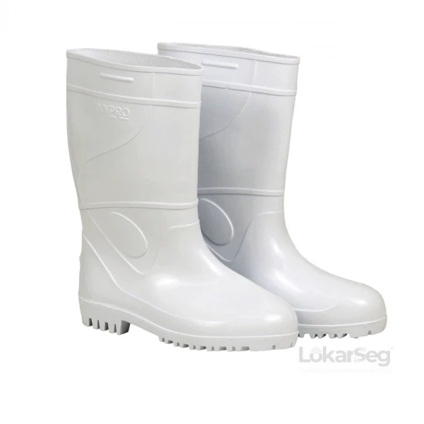 BOTA PVC CANO LONGO BRANCA SEM FORRO INNPRO  - CA 36026