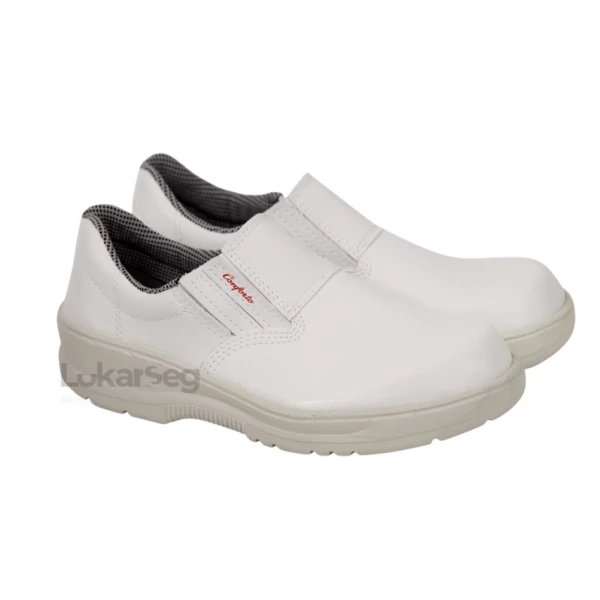 SAPATO MICROFIBRA ELÁSTICO BRANCO BID SEM BICO CONFORTO  - CA 37674