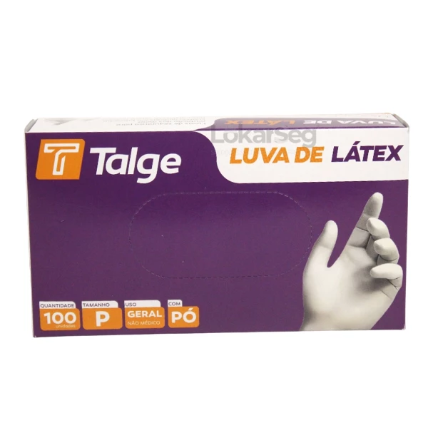 LUVA DESCARTÁVEL LÁTEX C/ PÓ TALGE
