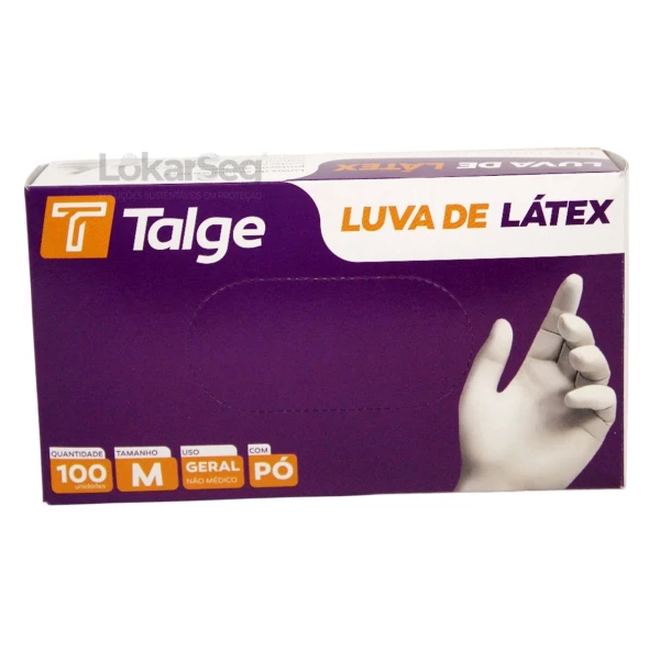 LUVA DESCARTÁVEL LÁTEX C/ PÓ TALGE