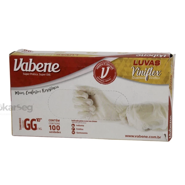 LUVA DESCARTÁVEL VINIFLEX IN S/ PÓ  VABENE 