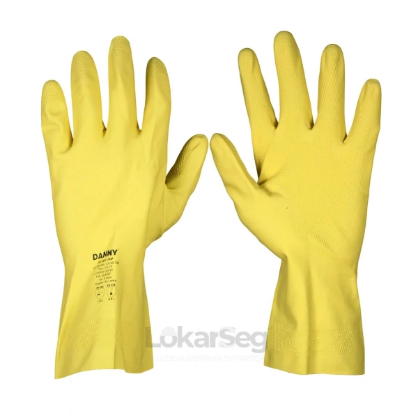 LUVA LÁTEX AMARELA VERNIZ SILVER DANNY P - CA 40730