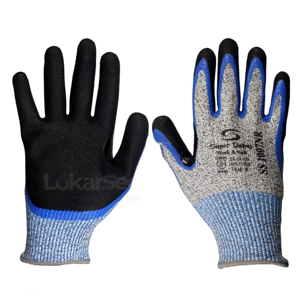 Luva Anticorte HPPE com Banho Nitr&iacute;lico Super Safety | Alta Resist&ecirc;ncia para Trabalho - CA 32039