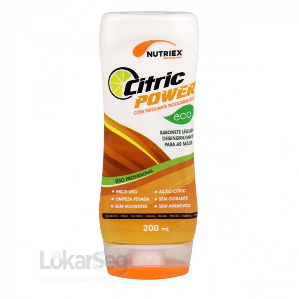 SABONETE LÍQUIDO DESENGORDURANTE COM ESFOLIANTE 200ML CITRIC POWER ECO NUTRIEX