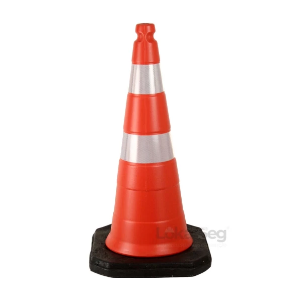 CONE PVC SEMIFLEXÍVEL LJ/BC 75CM C/ REFLETIVO BASE PRETA 3,9KG KTELI