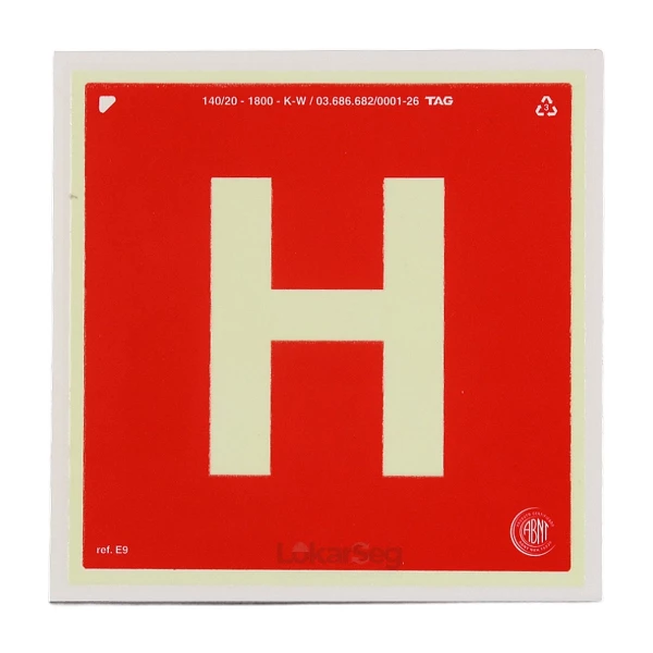 PLACA ABNT 20X20CM HIDRANTE DE INCÊNDIO 