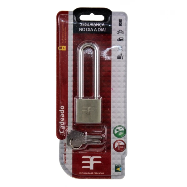 CADEADO LATÃO 30MM HASTE LONGA 3F