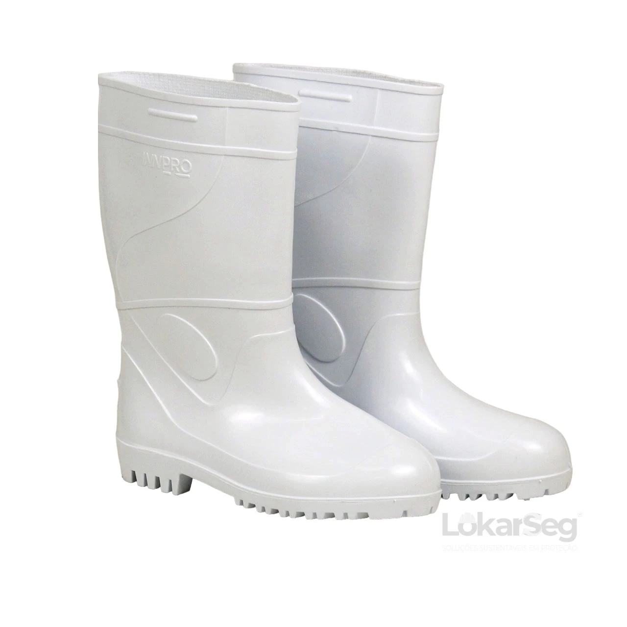 BOTA PVC CANO LONGO BRANCA SEM FORRO INNPRO  - CA 36026