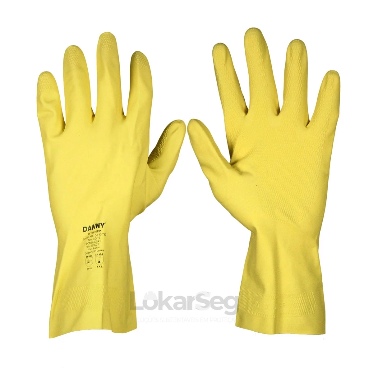 LUVA LÁTEX AMARELA VERNIZ SILVER DANNY P - CA 40730
