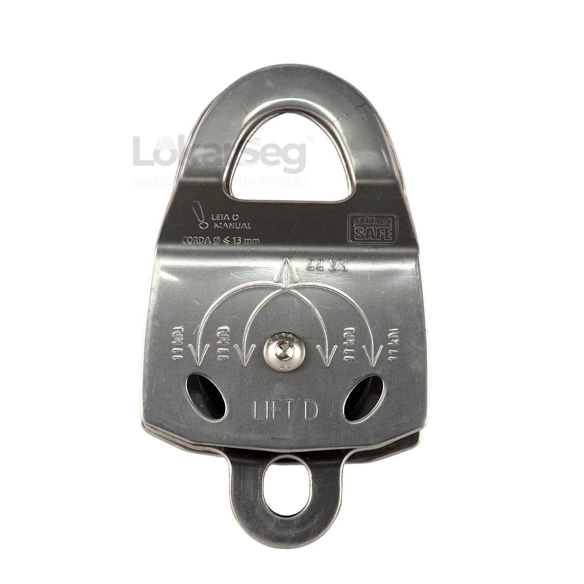 POLIA DUPLA EM AÇO PARA CORDA ATÉ 13MM LIFT ULTRA SAFE