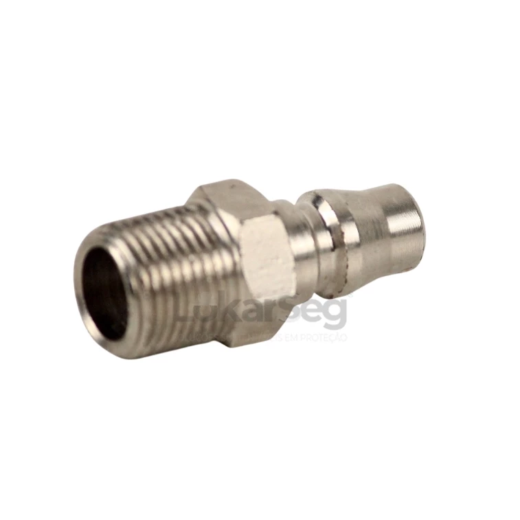 PINO CONECTOR P/ ENGATE RAPIDO 3/8 ROSCA MACHO 3/8 NPT LUBEFER