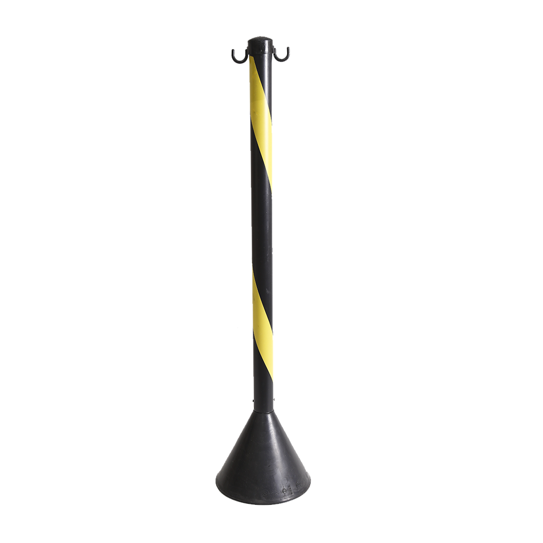 PEDESTAL PLÁSTICO ZEBRADO PT/AM 90CM KTELI