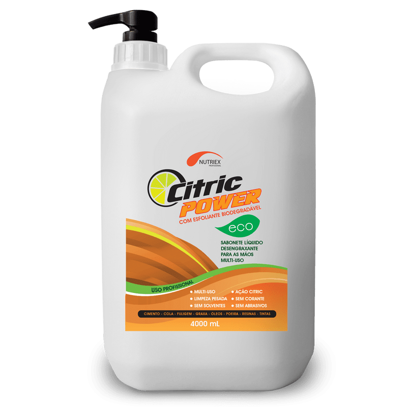 SABONETE LÍQUIDO DESENGORDURANTE COM ESFOLIANTE 4L CITRIC POWER ECO NUTRIEX