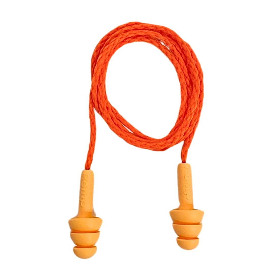 PROTETOR AUR&Iacute;CULAR DE SILICONE LARANJA COM CORD&Atilde;O DE TECIDO 19DB POMP PLUS 3M - CA 5745